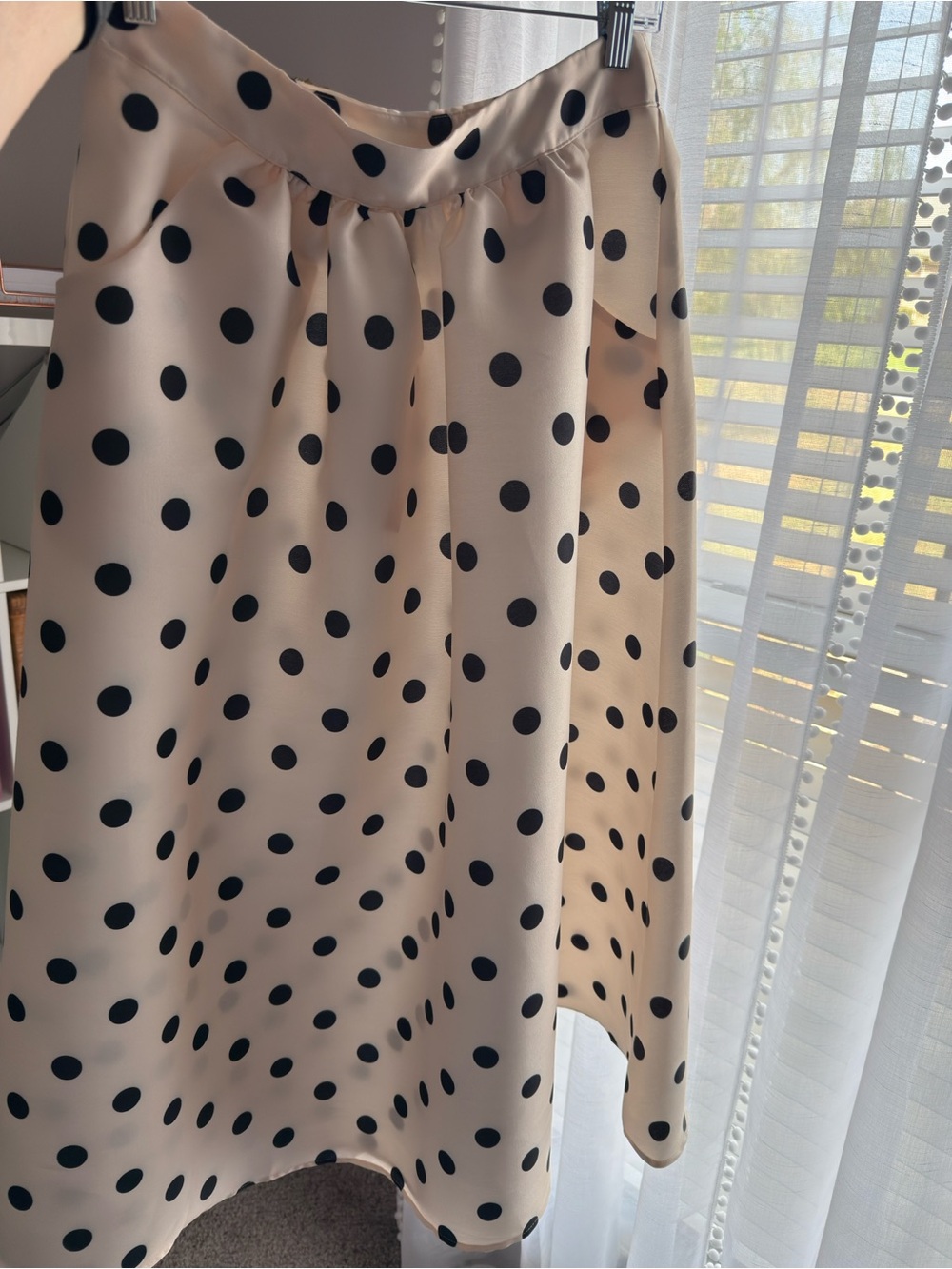 NWT Cider White black Polka Dot Circle Midi Skirt pockets quality - Picture 3 of 4